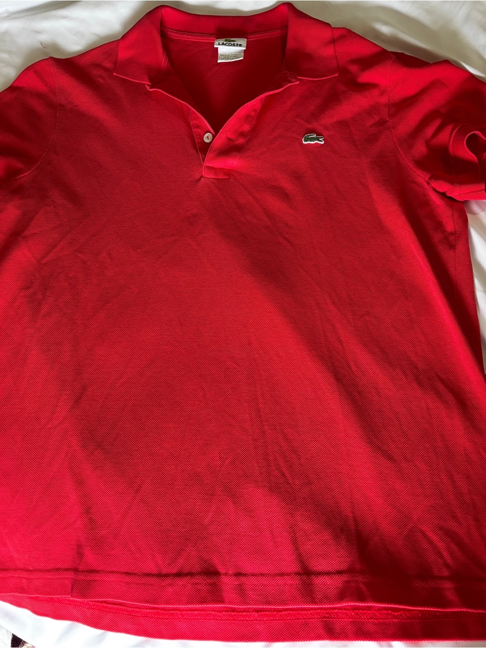 Lacoste Red Classic Cotton Pique Polo Shirt Size 5 Large